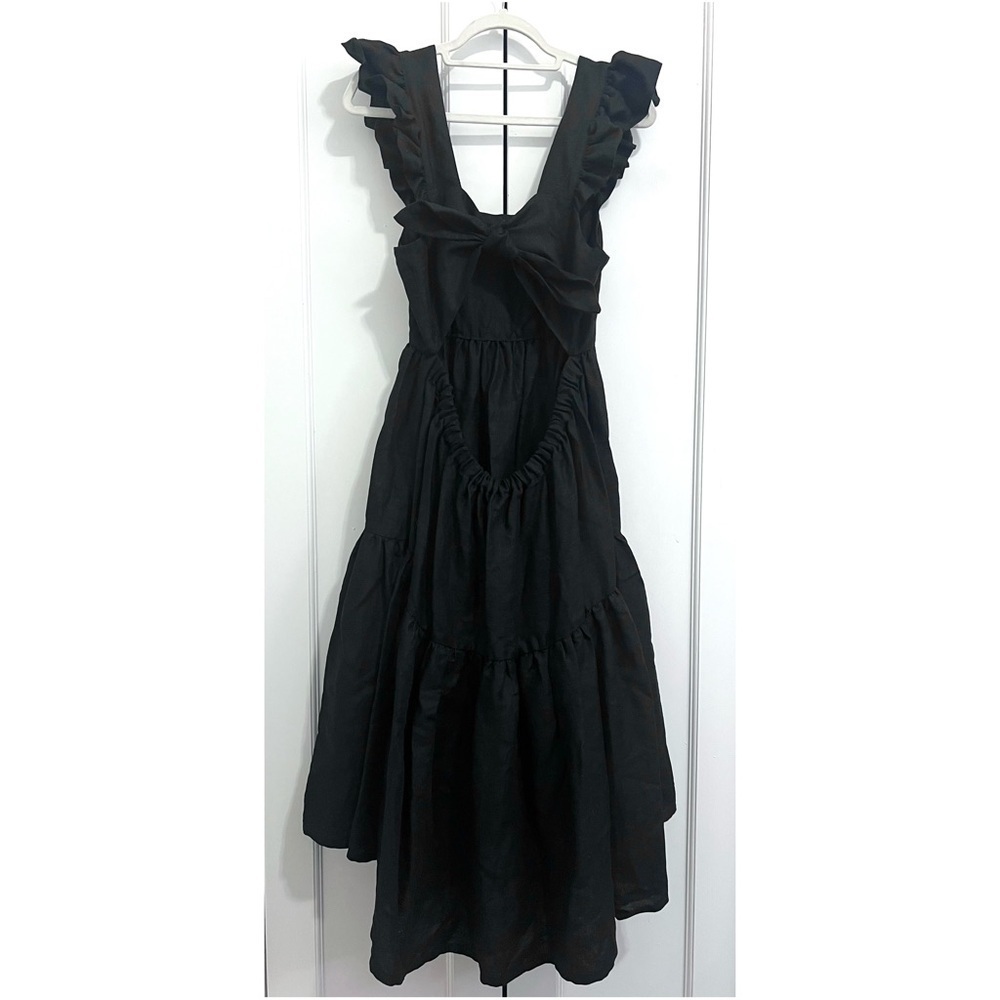 Eliza Faulkner Angelica Linen Dress in Black - Size XL - Picture 3 of 6